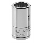 Facom 1/4 in Drive 7mm Standard Socket, 12 point, 22 mm Overall Length