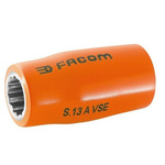 Facom 1/2 in Drive 11mm Insulated Standard Socket, 12 point, VDE/1000V, 52 mm Overall Length