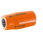 Facom 1/2 in Drive 12mm Insulated Standard Socket, 12 point, VDE/1000V, 52 mm Overall Length