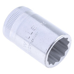 STAHLWILLE 1/2 in Drive 17mm Standard Socket, 12 point, 38 mm Overall Length
