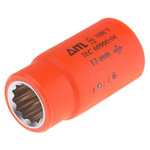ITL Insulated Tools Ltd 1/2 in Drive 13mm Insulated Standard Socket, 12 point, VDE/1000V, 50 mm Overall Length