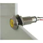 Marl Yellow Panel Mount Indicator, 12 → 28V, 8.1mm Mounting Hole Size, Solder Tab Termination, IP67