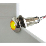 Marl Yellow Panel Mount Indicator, 12 → 28V, 8.1mm Mounting Hole Size, Solder Tab Termination, IP67