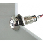 Marl White Panel Mount Indicator, 12 → 28V, 8.1mm Mounting Hole Size, Solder Tab Termination, IP67