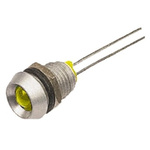 Bulgin Yellow Panel Mount Indicator, 2.1V dc, 8mm Mounting Hole Size, Lead Wires Termination