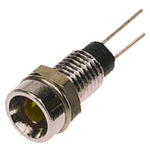 Bulgin Yellow Panel Mount Indicator, 2V, 6.1mm Mounting Hole Size, Lead Wires Termination