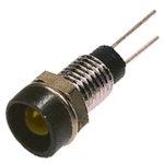 Bulgin Yellow Panel Mount Indicator, 2V, 6.1mm Mounting Hole Size, Lead Wires Termination