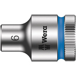 Wera 3/8 in Drive 6mm Standard Socket, 6 point, 29 mm Overall Length