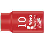 Wera 3/8 in Drive 10mm Insulated Standard Socket, 6 point, VDE/1000V, 46 mm Overall Length