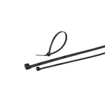 RS PRO Black Cable Tie PP, 300mm x 7.6 mm