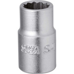 SAM 1/4 in Drive 12mm Standard Socket, 6 point, 17 mm Overall Length