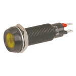 Marl Yellow Panel Mount Indicator, 8.1mm Mounting Hole Size, Solder Tab Termination, IP67