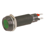 Marl Green Panel Mount Indicator, 3.2V ac/dc, 8.1mm Mounting Hole Size, Solder Tab Termination, IP67