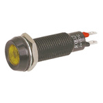 Marl Yellow Panel Mount Indicator, 5V dc, 8.1mm Mounting Hole Size, Solder Tab Termination