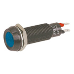 Marl Blue Panel Mount Indicator, 12V dc, 8.1mm Mounting Hole Size, Solder Tab Termination