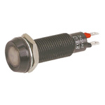 Marl White Panel Mount Indicator, 24V dc, 8.1mm Mounting Hole Size, Solder Tab Termination