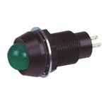Marl Green Panel Mount Indicator, 24V dc, 12.7mm Mounting Hole Size, Solder Tab Termination, IP67