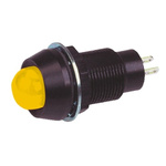 Marl Yellow Panel Mount Indicator, 24V dc, 12.7mm Mounting Hole Size, Solder Tab Termination, IP67