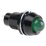 Marl Green Panel Mount Indicator, 230V ac, 12.7mm Mounting Hole Size, Solder Tab Termination, IP67