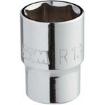 SAM 1/4 in, 1/4 in Drive 3.2mm Standard Socket, 6 point, 25 mm Overall Length