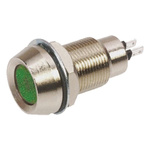 Marl Green Panel Mount Indicator, 24V dc, 12.7mm Mounting Hole Size, Solder Tab Termination, IP67