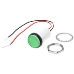 Dialight Green Panel Mount Indicator, 24V dc, 17.5mm Mounting Hole Size, Lead Wires Termination