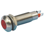 Marl Red Panel Mount Indicator, 12V dc, 8.1mm Mounting Hole Size, Solder Tab Termination, IP67