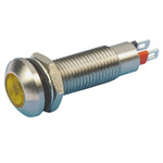 Marl Yellow Panel Mount Indicator, 24V dc, 8.1mm Mounting Hole Size, Solder Tab Termination, IP67