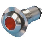 Marl Red Panel Mount Indicator, 24V dc, 13mm Mounting Hole Size, Solder Tab Termination, IP67