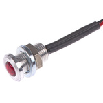 Oxley Red Panel Mount Indicator, 1.9V dc, 6.4mm Mounting Hole Size, Lead Wires Termination, IP66