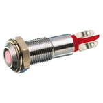 Signal Construct Red Panel Mount Indicator, 12V dc, 8mm Mounting Hole Size, Solder Tab Termination, IP67