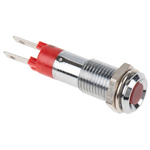 Signal Construct Red Panel Mount Indicator, 24V dc, 8mm Mounting Hole Size, Solder Tab Termination, IP67