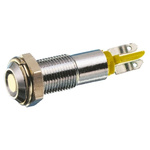 Signal Construct Yellow Panel Mount Indicator, 24V dc, 8mm Mounting Hole Size, Solder Tab Termination, IP67