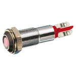 Signal Construct Red Indicator, 12V, 8mm Mounting Hole Size, Solder Tab Termination
