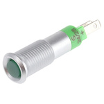 Signal Construct Green Indicator, 24V, 8mm Mounting Hole Size, Solder Tab Termination
