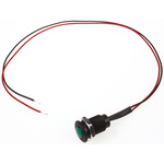 Oxley Green Panel Mount Indicator, 24V ac, 10.2mm Mounting Hole Size, Lead Wires Termination, IP66