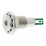 Bulgin Green Panel Mount Indicator, 24V dc, 12.2mm Mounting Hole Size, Solder Tab Termination, IP67