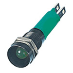 CML Innovative Technologies Green Panel Mount Indicator, 24V, 8mm Mounting Hole Size, Solder Tab Termination, IP67
