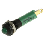 CML Innovative Technologies Green Panel Mount Indicator, 24V, 8mm Mounting Hole Size, Solder Tab Termination, IP67