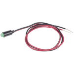 Dialight Green Panel Mount Indicator, 2.2V, 6.4mm Mounting Hole Size, Lead Wires Termination