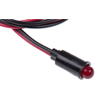 Dialight Red Panel Mount Indicator, 12V dc, 6.4mm Mounting Hole Size, Lead Wires Termination