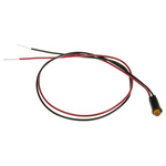 Dialight Yellow Panel Mount Indicator, 12V dc, 6.4mm Mounting Hole Size, Lead Wires Termination