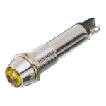 Dialight Yellow Indicator, 12V dc, 9mm Mounting Hole Size, Solder Tab Termination