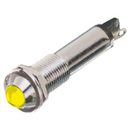 Dialight Yellow Panel Mount Indicator, 24V dc, 9mm Mounting Hole Size, Solder Tab Termination