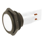 Signal Construct White Panel Mount Indicator, 30mm Mounting Hole Size, Solder Tab Termination, IP67