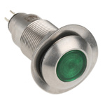 Marl Green Panel Mount Indicator, 12 → 28V, 12.7mm Mounting Hole Size, Solder Tab Termination, IP67