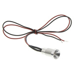 Oxley Yellow Panel Mount Indicator, 8mm Mounting Hole Size, Lead Wires Termination, IP68