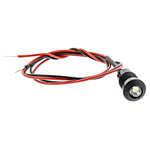 Oxley White Panel Mount Indicator, 8mm Mounting Hole Size, Lead Wires Termination, IP67