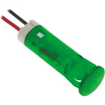Apem Green Panel Mount Indicator, 24V dc, 8mm Mounting Hole Size, Lead Wires Termination