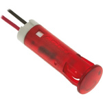 Apem Red Panel Mount Indicator, 24V dc, 8mm Mounting Hole Size, Lead Wires Termination